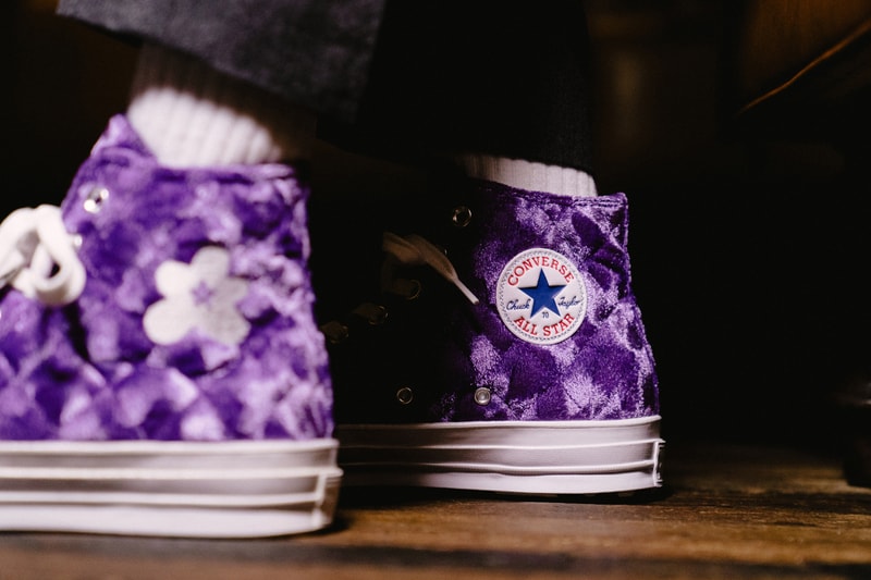 GOLF le FLEUR* x Converse "Quilted Velvet" Pack chuck 70 one star drop release date info may 18 2019 on feet colorways laces