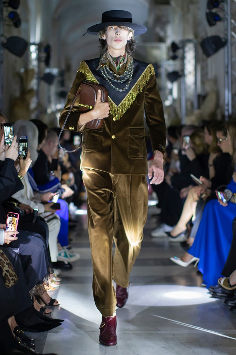 Harry Styles at the Gucci Cruise 2020 show at Musei Capitolini on