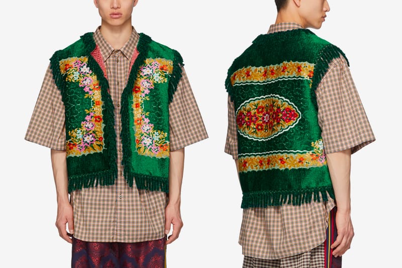 Gucci's Green Floral Velvet Jacquard Vest Is Straight out of the Victorian-era