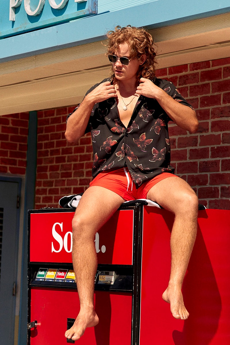 H&M Stranger Things Spring Summer 2019 SS19 Capsule Collection T-Shirts Hawkins Community Pool Swimwear Hats Poolside Accessories Shorts Fictional Netflix Series Dark Mystery Season 3 July 4 Independence Day