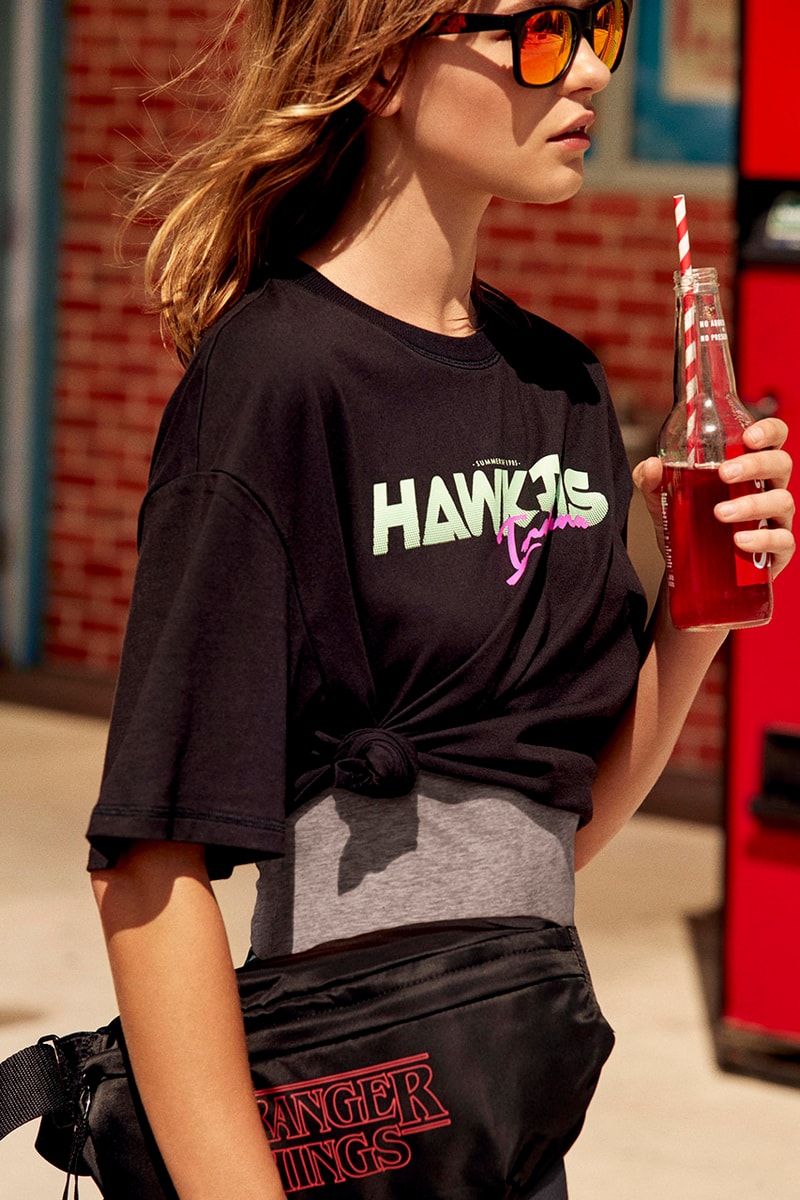 H&M Stranger Things Spring Summer 2019 SS19 Capsule Collection T-Shirts Hawkins Community Pool Swimwear Hats Poolside Accessories Shorts Fictional Netflix Series Dark Mystery Season 3 July 4 Independence Day
