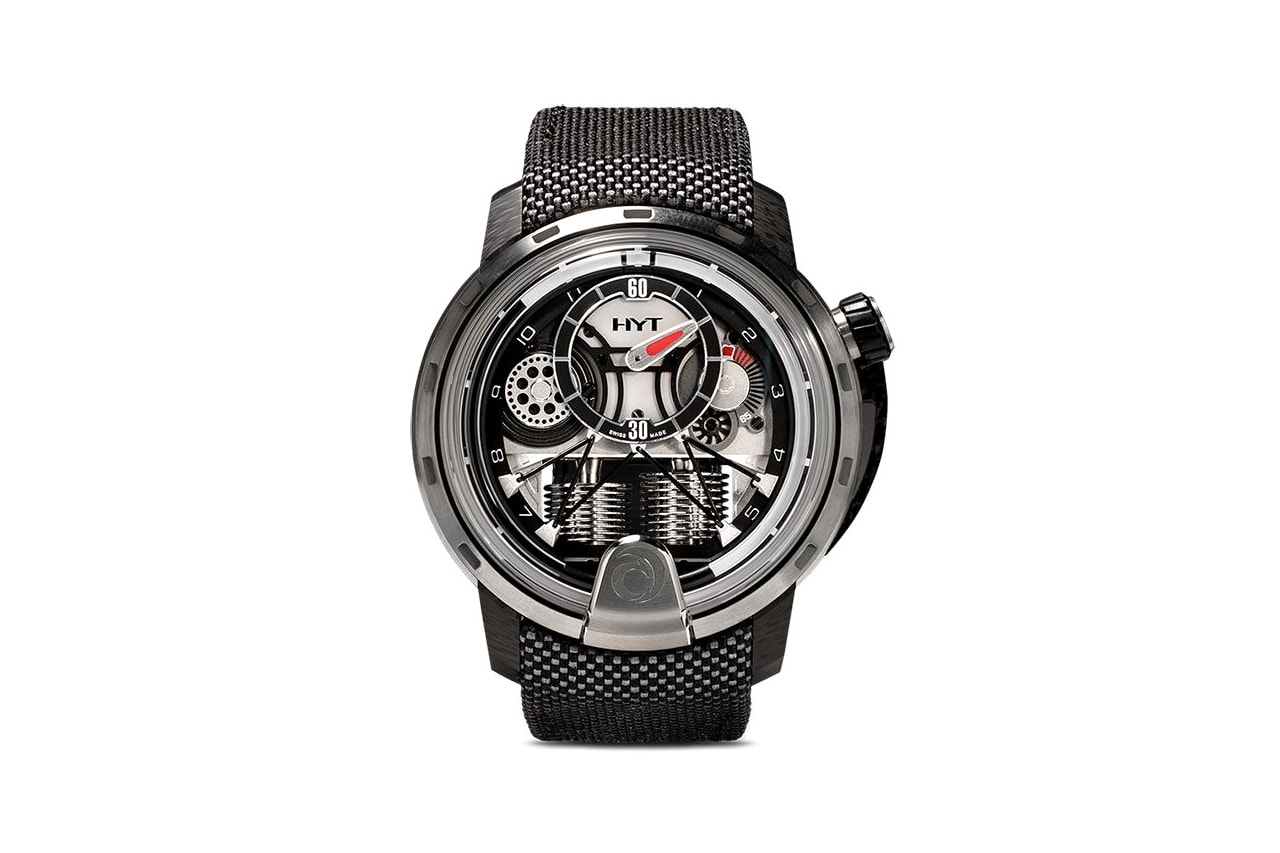 HYT Silk Satin H1 Alinghi Watch Release Info timepiece accessories jewlery carbon titanium 13891993 / 148TC09NFRC 30mm sapphire crystal anti-reflective face 