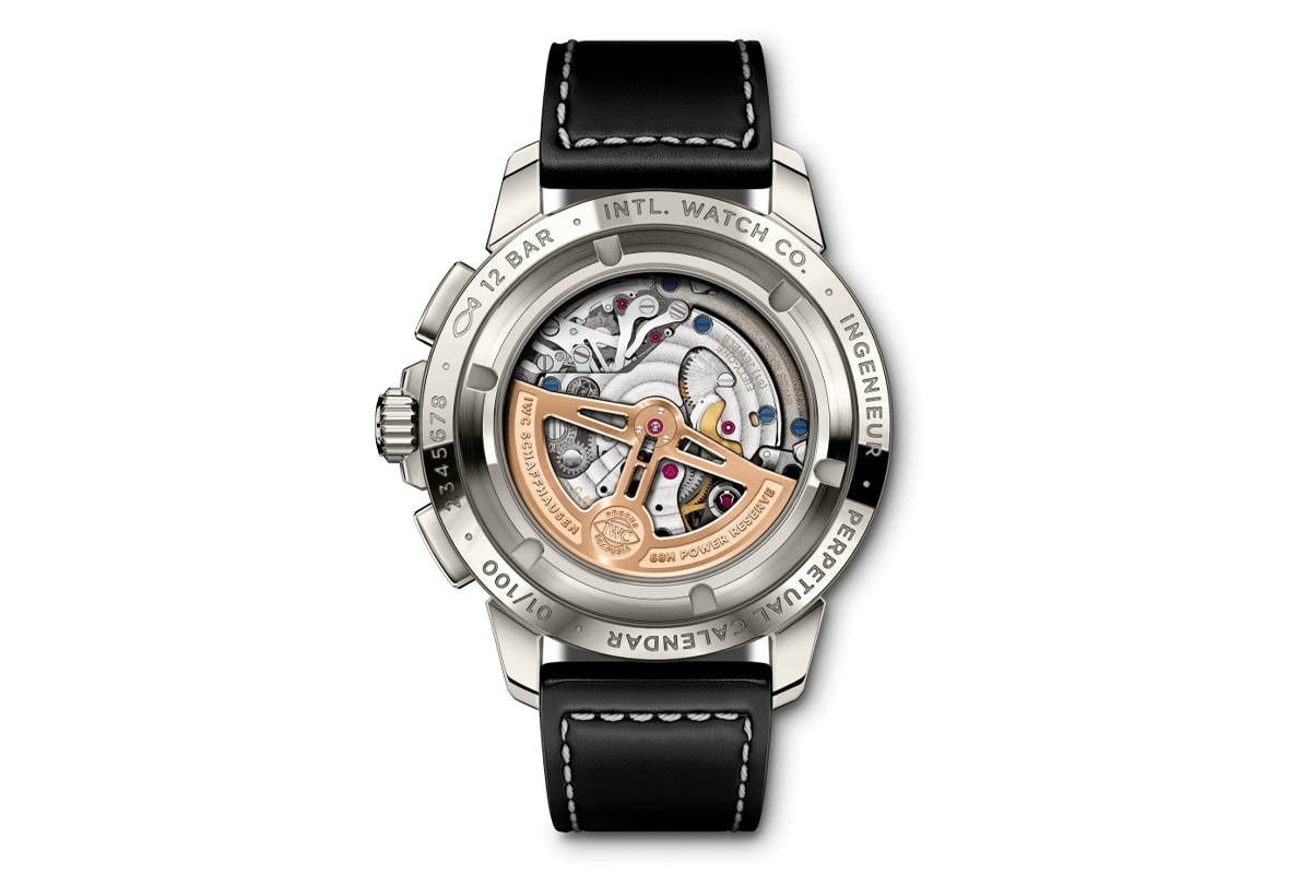 IWC Ingenieur Perpetual Calendar Titanium Model date month digital watch watches collectible collection luxury design aerospace internal combustion engine