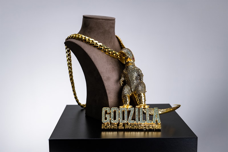 Johnny Dang 'Godzilla: King of the Monsters' Diamond Chain & Pendant bling jewelry iced out warner bros. film movie monsters jewelry gold monster of all chains 