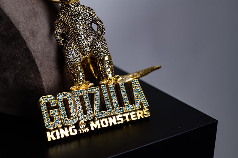 Johnny Dang 'Godzilla: King of the Monsters' Diamond Chain & Pendant bling jewelry iced out warner bros. film movie monsters jewelry gold monster of all chains 
