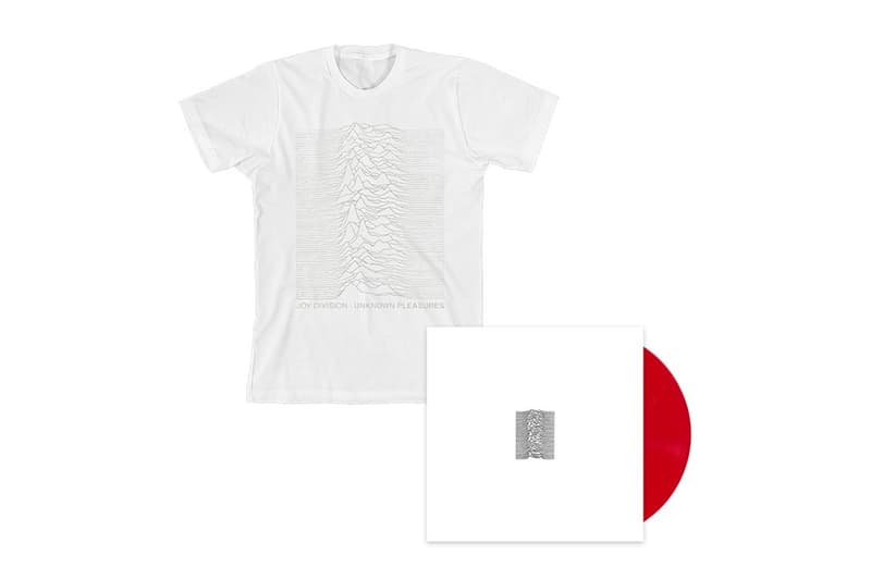 Joy Division Unknown Pleasures 40th Anniversary Release Ian Curtis T shirt red LP Peter Saville