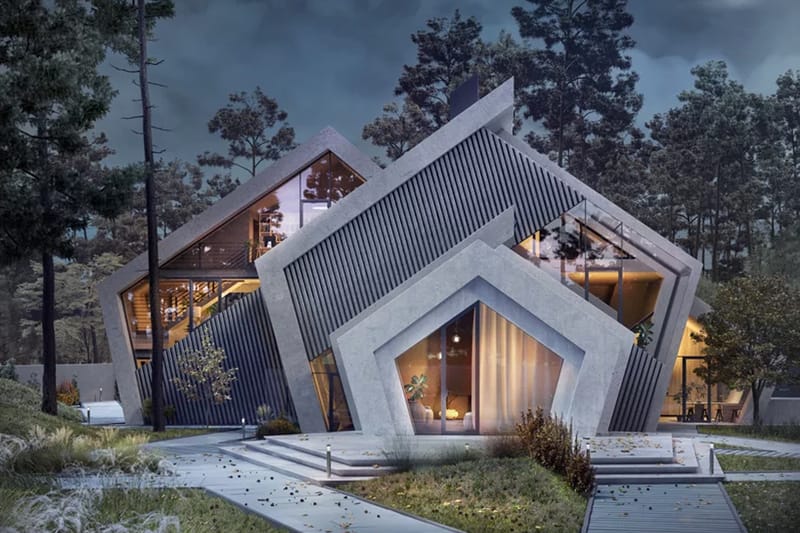 Karina Wiciak Designs the Mountain-Inspired Concrete 'Pentahouse'