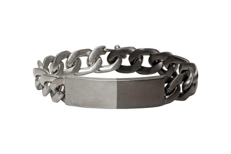 Maison Margiela Antiqued Duo-Toned Jewelry curb-link chains, twisted bangles, signet ring black blue silver made in italy line 11