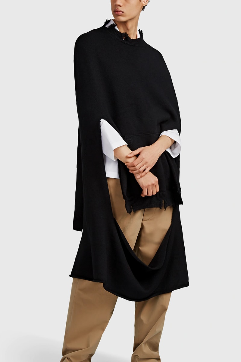 maison margiela distressed wool cape swearer black release spring 2019 barneys 