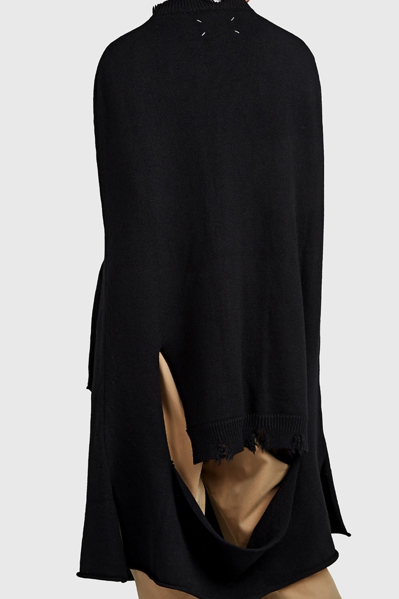 maison margiela distressed wool cape swearer black release spring 2019 barneys 