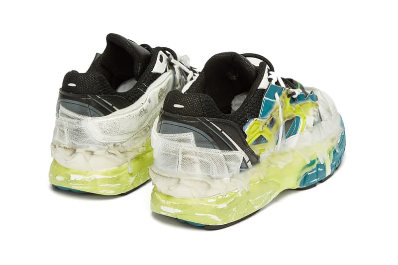 Maison Margiela Fusion Sneakers "White/Yellow/Turquoise" Glue Rubber Distressed Carbon Fibre leather mesh trainers MATCHESFASHION.com Cop Online Now Drop Release Information High End