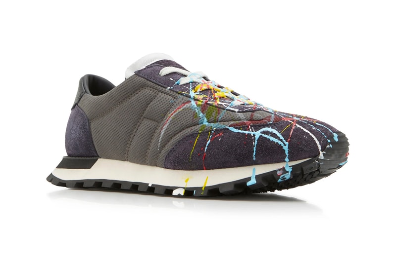 Maison Margiela Paint Splattered Suede Mesh Sneakers Info Release 714733 grey 