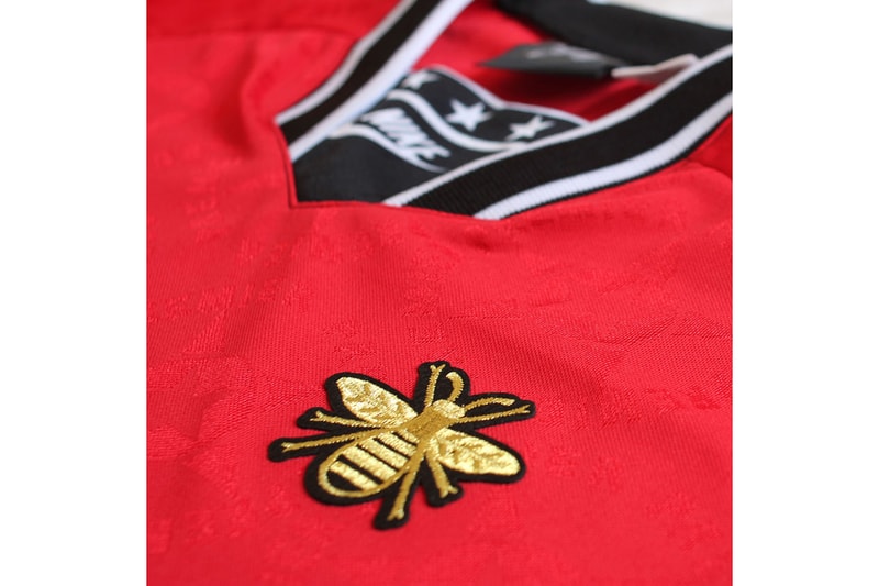 Studio Golden Cabane's Éric Cantona Manchester United Capsule football soccer jersey kit red black golden bee