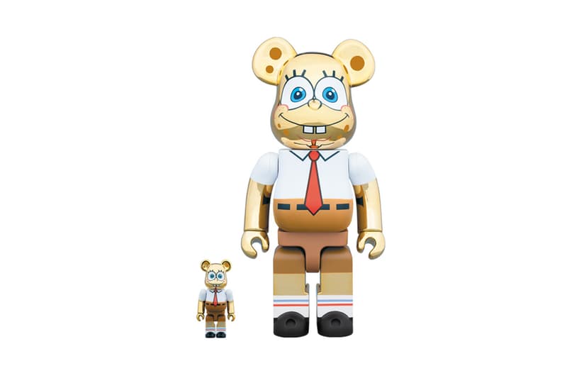 Medicom Toy x Spongebob BE@RBRICK Release Info gold chrome metal release date drop info price 1000% 400% 100% metal bucktooth spongebob squarepants patrick starfish 