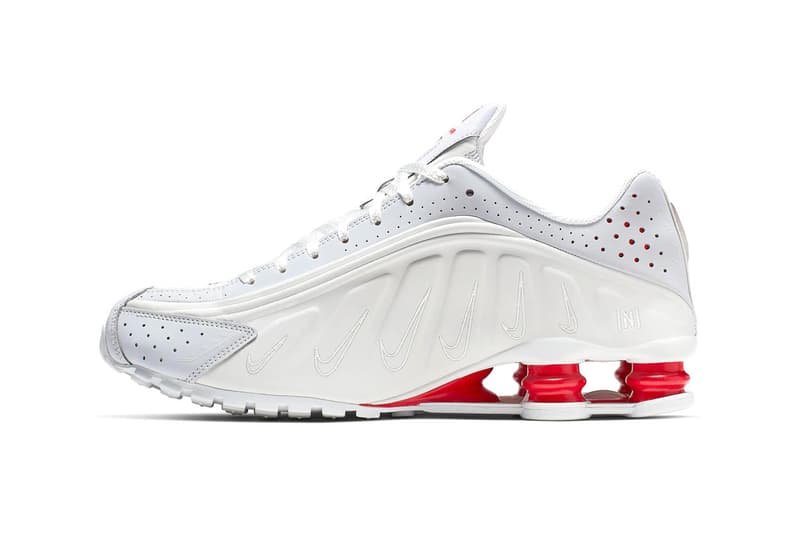 Neymar jr nike shox r4 official look release date white off-white grey silver metallix red black green watermelon sao paulo brazil retro paris saint-germain soccer buy cop purchase nike.com price sizing