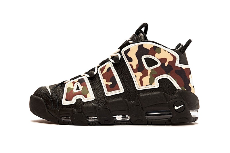 Nike Air More Uptempo '96 QS "Sail-LT"/"British Tan/"Asparagus"/Black camouflage print pattern release date info buy may 2019 CJ6122-001
