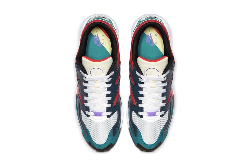 Nike Air Max 2 Light "Habanero Red/Armory Navy" and Dark Obsidian/Sail swoosh sneakers red air sole unit