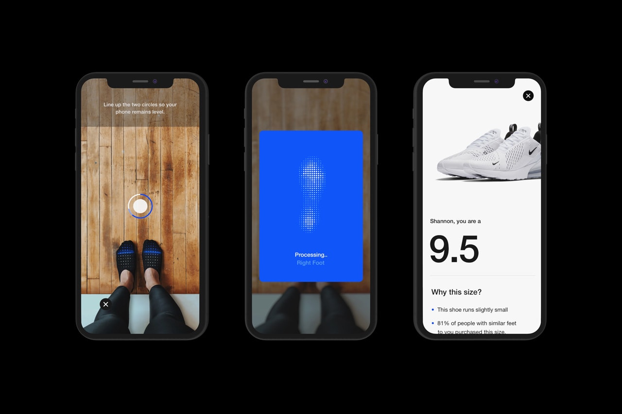 nike fit app digital foot shoe size measurement scan launch 