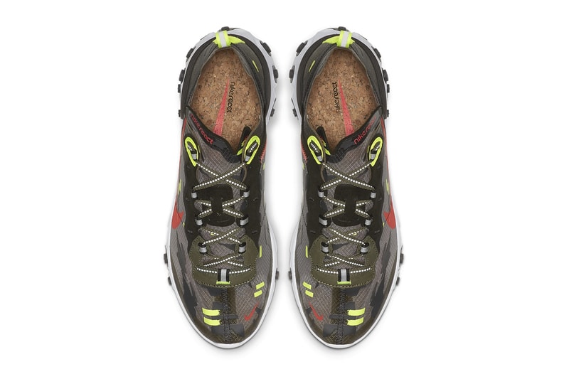 Nike React Element 87 in "Volt/Bright Crimson" 