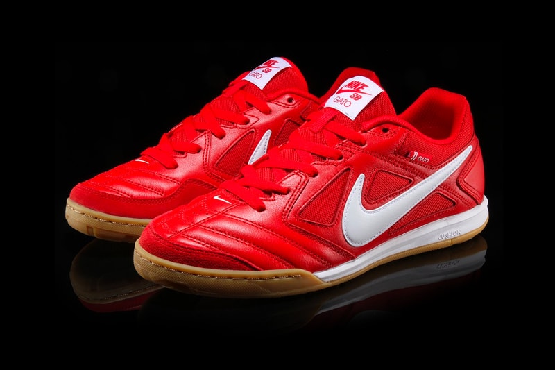 Nike SB Gato University Red White Gum Release Supreme red soccer football gum 