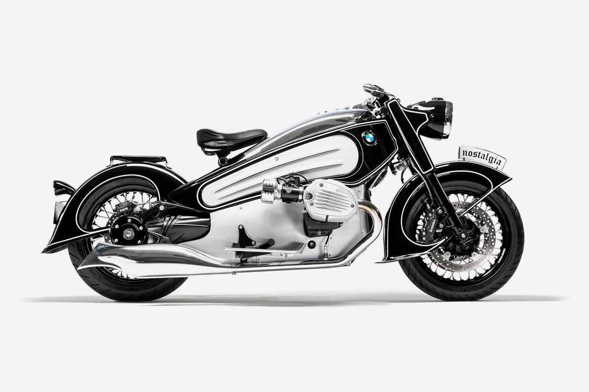 NMOTO Nostalgia 1934 BMW R7 Motorcycle Art Deco Prototype Fish Fin Exhausts Open Fenders Restomod Custom Exposed Cylinder Heads