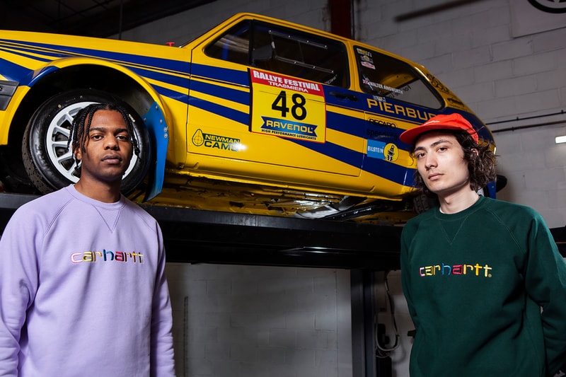 Oi Polloi Carhartt WIP Work In Progress Collaboration Capsule Collection Sweaters Spring Summer 2019 SS19 White Soft Lavender Loden Soft Aloe Volkswagen GTI 