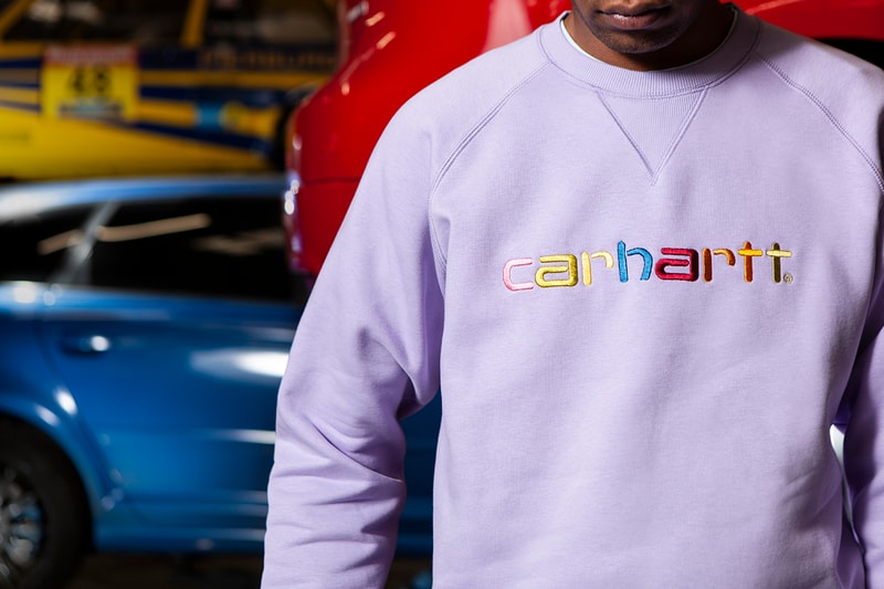 Oi Polloi Carhartt WIP Work In Progress Collaboration Capsule Collection Sweaters Spring Summer 2019 SS19 White Soft Lavender Loden Soft Aloe Volkswagen GTI 