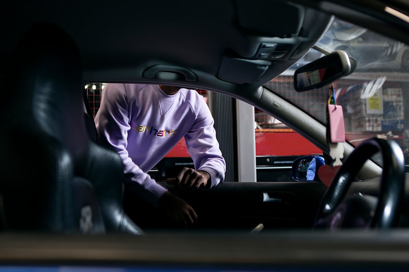 Oi Polloi Carhartt WIP Work In Progress Collaboration Capsule Collection Sweaters Spring Summer 2019 SS19 White Soft Lavender Loden Soft Aloe Volkswagen GTI 