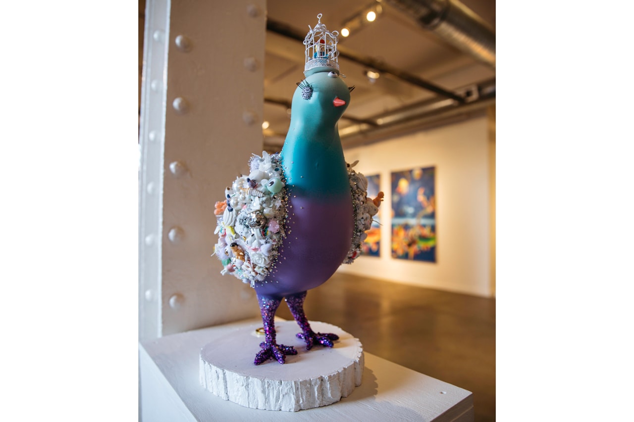 okuda san miguel metamorphosis heron arts exhibition paintings sculptures