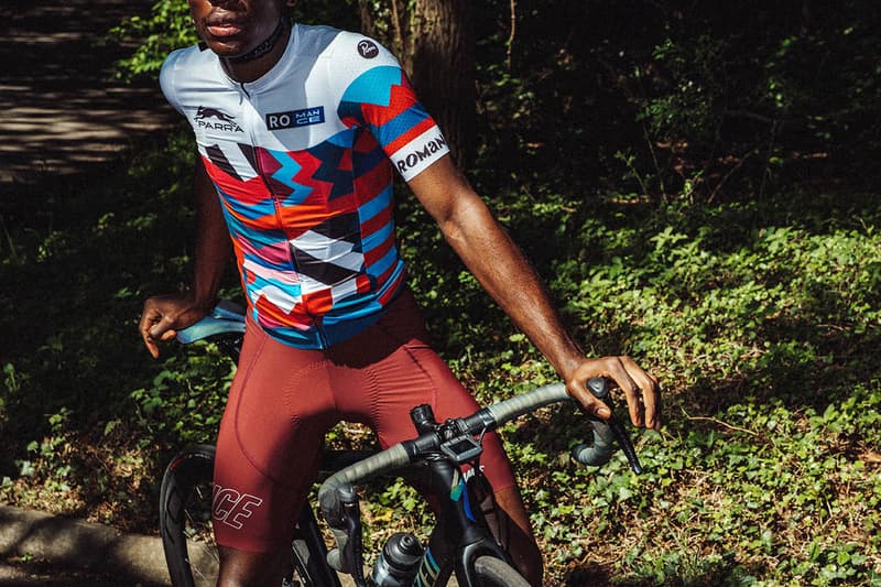 Parra x Romance Cycling Kit Collection Drop Spring Summer 2019 SS19 Dust Newsprint EROC Bibshorts Red Grey Sports Jerseys Technical