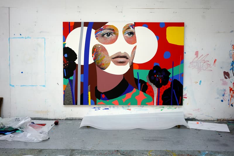 Paul Insect "There's More Upstairs" Exhibition Allouche Gallery Arts British Artist Paris Mixed Media Colorful Prints People Faces Portraiture