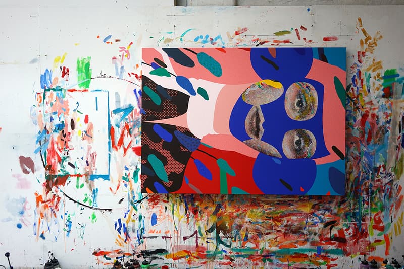 Paul Insect "There's More Upstairs" Exhibition Allouche Gallery Arts British Artist Paris Mixed Media Colorful Prints People Faces Portraiture