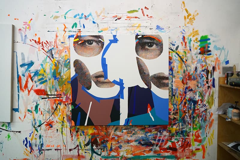 Paul Insect "There's More Upstairs" Exhibition Allouche Gallery Arts British Artist Paris Mixed Media Colorful Prints People Faces Portraiture