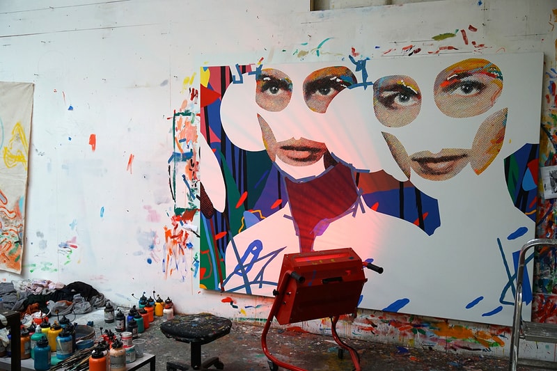 Paul Insect "There's More Upstairs" Exhibition Allouche Gallery Arts British Artist Paris Mixed Media Colorful Prints People Faces Portraiture 