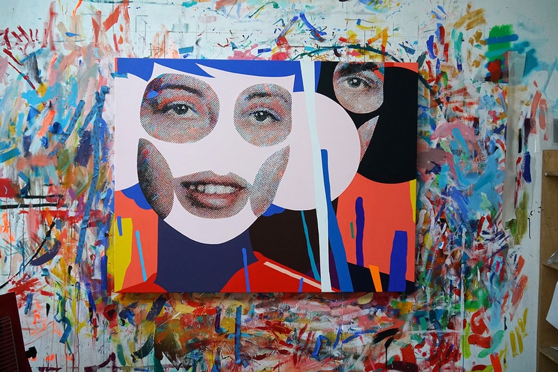 Paul Insect "There's More Upstairs" Exhibition Allouche Gallery Arts British Artist Paris Mixed Media Colorful Prints People Faces Portraiture 