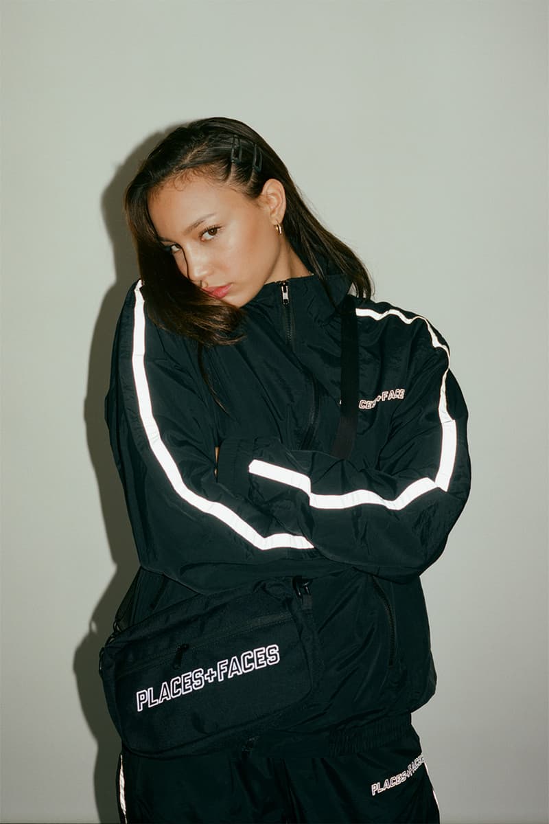 Places + Faces Reflective Spring Summer 2019 SS19 Lookbook Drop Release Capsule Collection Bags Pouches Text Nylon Tracksuit T-Shirt Hoodies Crop Tops