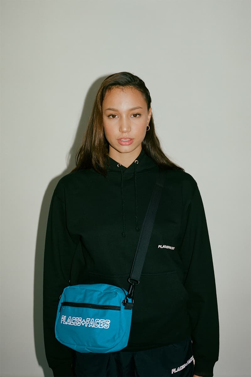 Places + Faces Reflective Spring Summer 2019 SS19 Lookbook Drop Release Capsule Collection Bags Pouches Text Nylon Tracksuit T-Shirt Hoodies Crop Tops