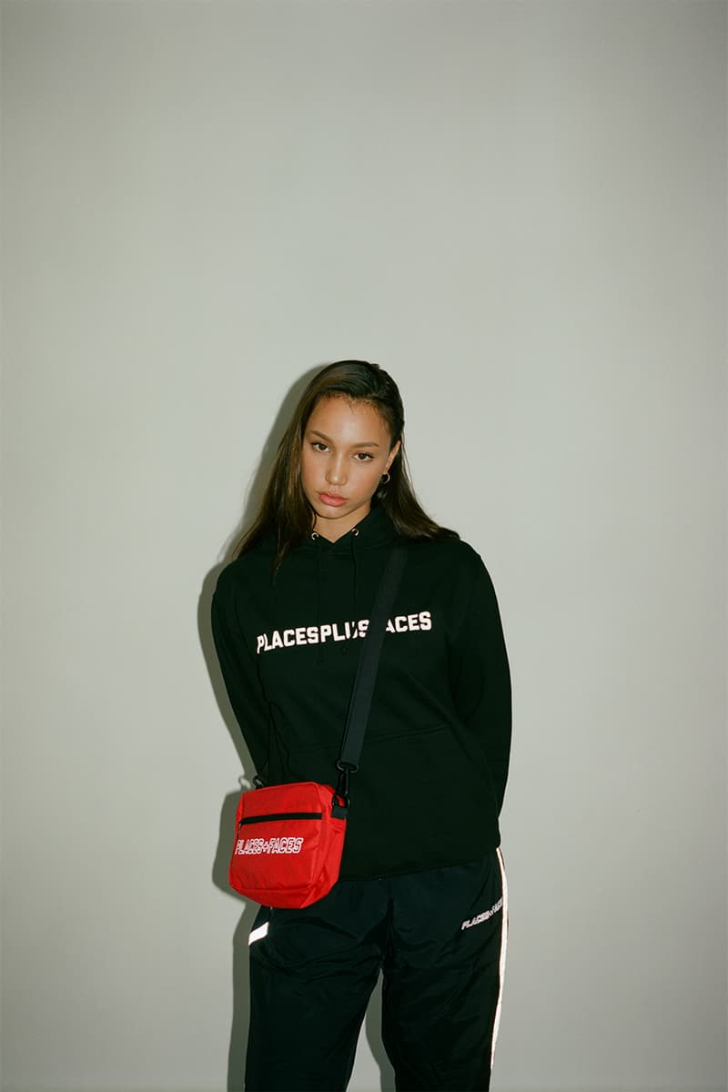 Places + Faces Reflective Spring Summer 2019 SS19 Lookbook Drop Release Capsule Collection Bags Pouches Text Nylon Tracksuit T-Shirt Hoodies Crop Tops