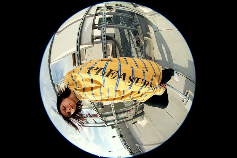 PLEASURES Summer 2019 Collection Alex James Vibrant Panic Los Angeles streetwear fish-eye lens lookbook