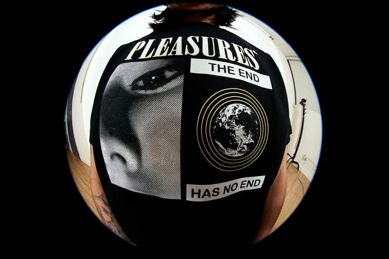 PLEASURES Summer 2019 Collection Alex James Vibrant Panic Los Angeles streetwear fish-eye lens lookbook 