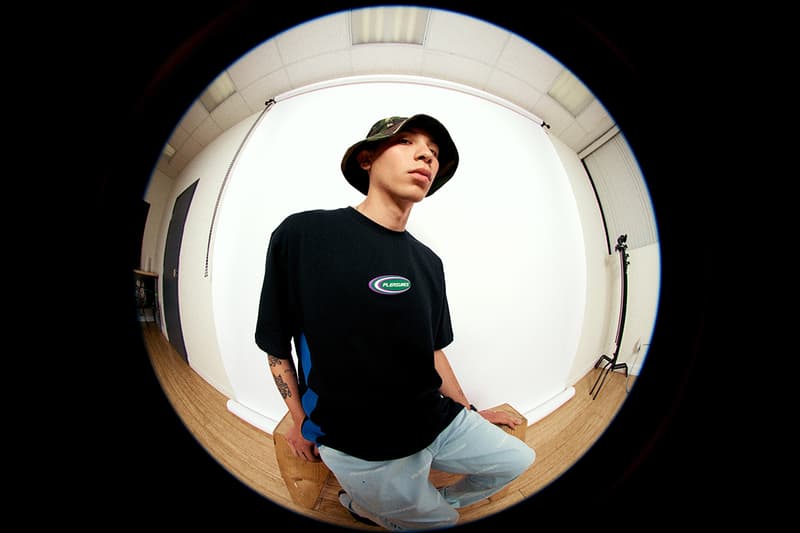 PLEASURES Summer 2019 Collection Alex James Vibrant Panic Los Angeles streetwear fish-eye lens lookbook 