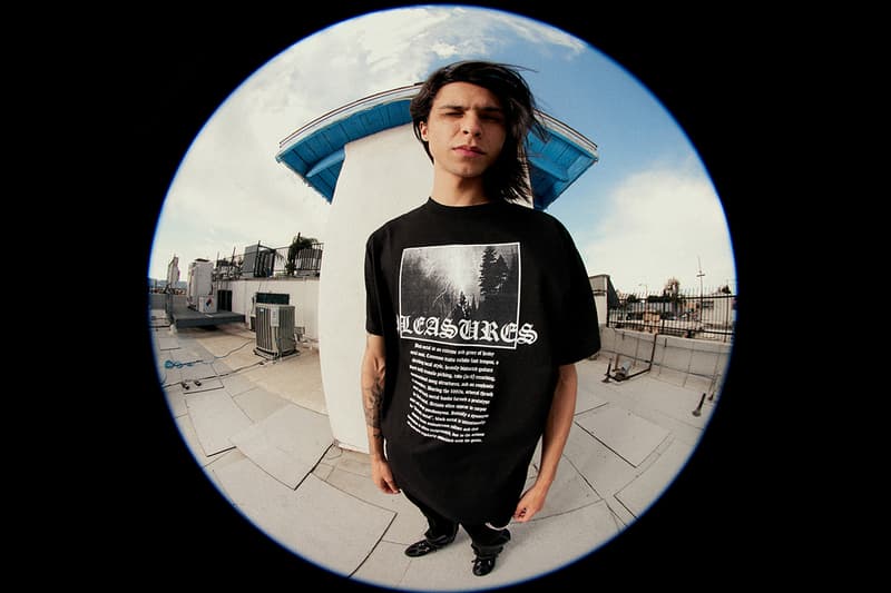 PLEASURES Summer 2019 Collection Alex James Vibrant Panic Los Angeles streetwear fish-eye lens lookbook 