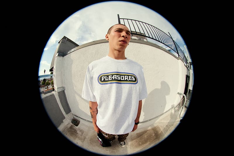 PLEASURES Summer 2019 Collection Alex James Vibrant Panic Los Angeles streetwear fish-eye lens lookbook
