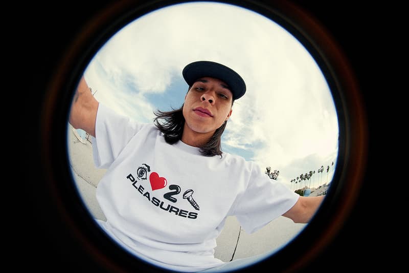 PLEASURES Summer 2019 Collection Alex James Vibrant Panic Los Angeles streetwear fish-eye lens lookbook