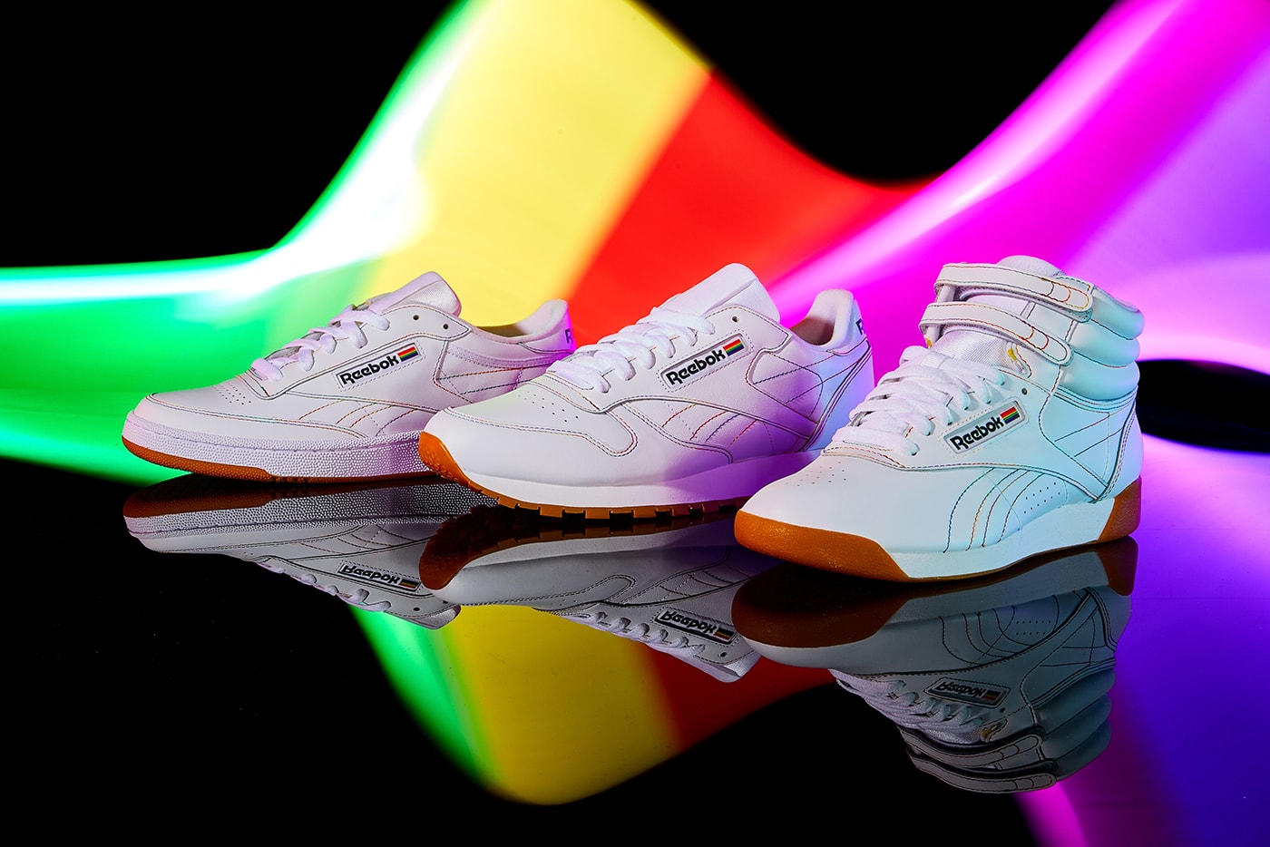 Reebok Pride Pack for LGBTQ Pride Month Info gay rights lesbian transexual queer sneakers shoes Club C Classic Leather Freestyle Hi