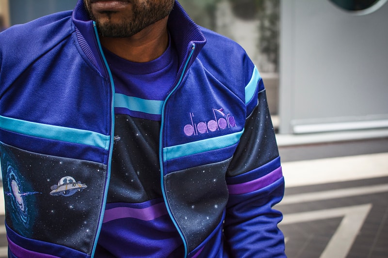 Diadora Rick and Morty Collaboration Collection Sneakers Apparel Sweatshirt GAME Camaro Silhouettes Adult Swim Cartoon Pop Culture Footlocker intergalactic designs patches illustrations 