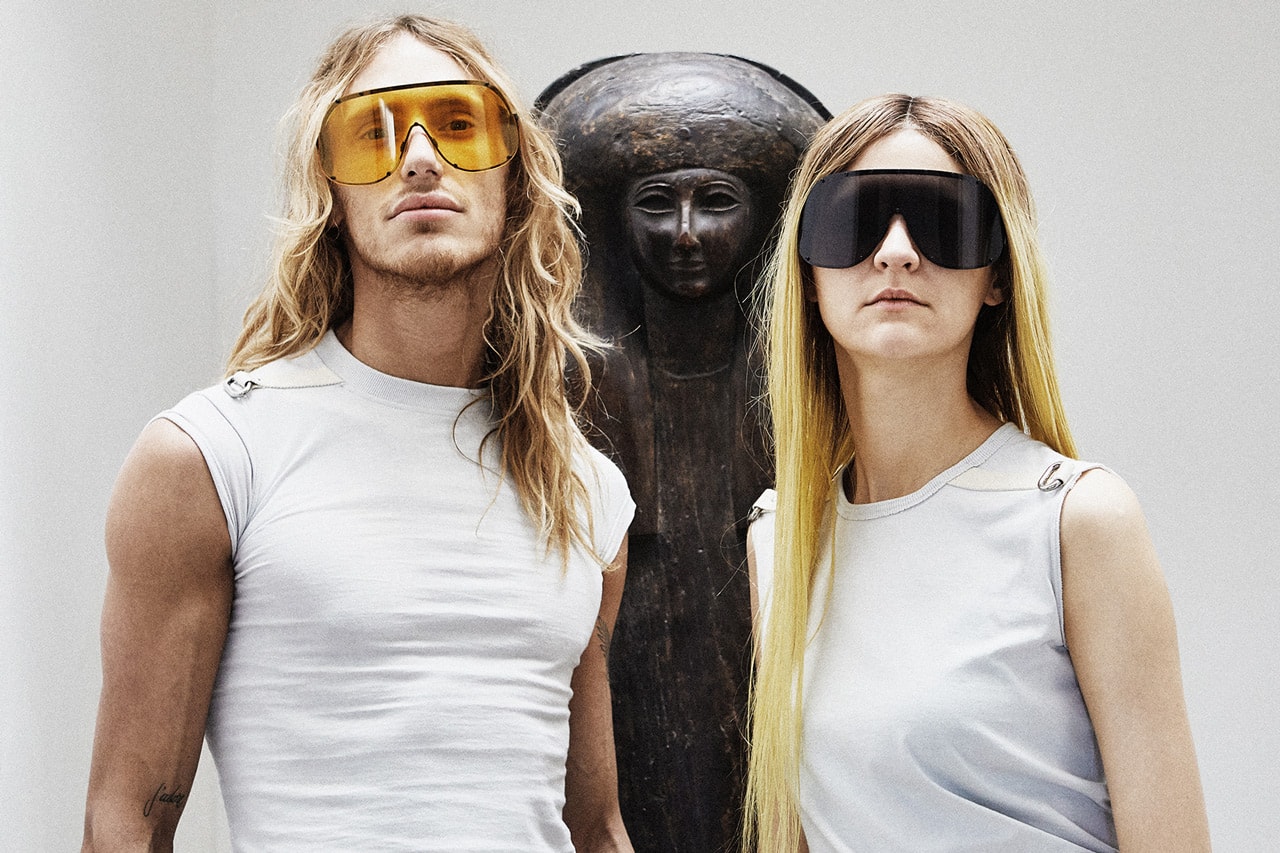 rick owens eyewear collection campaign spring summer 2019 the shield the rick frame sunglasses 