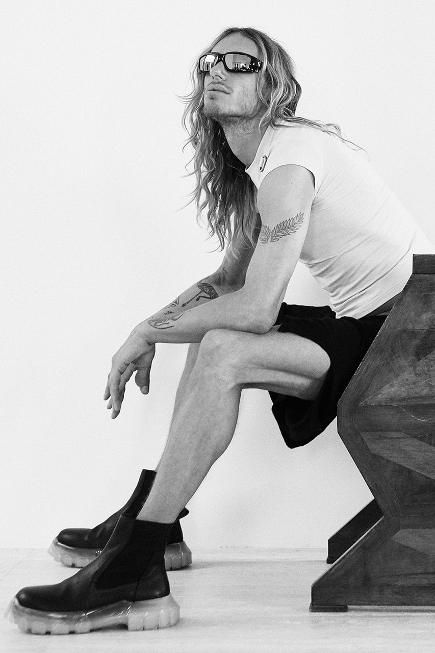 rick owens eyewear collection campaign spring summer 2019 the shield the rick frame sunglasses 
