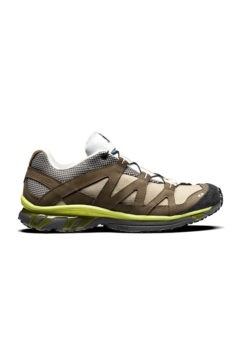 The Broken Arm x Salomon Trail Pro & Slide rx 3.0 tactical laces slip on hiking french retailer paris lime green yellow mesh ortholite 