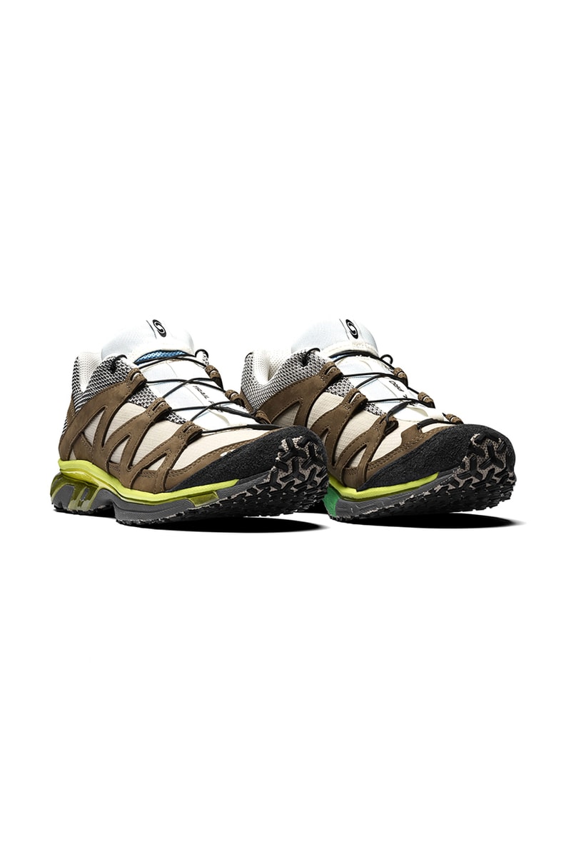 The Broken Arm x Salomon Trail Pro & Slide rx 3.0 tactical laces slip on hiking french retailer paris lime green yellow mesh ortholite 